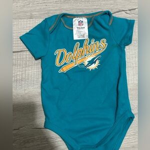 NFL Miami Dolphins Teal Baby One-Piece Bodysuit Sz 6-12 months